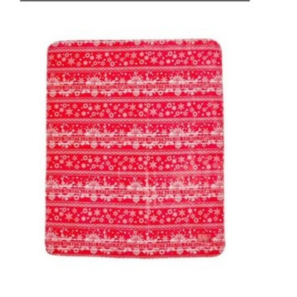Victoria Secret Sherpa Blanket Red and White Snowflakes